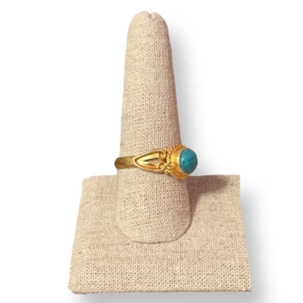 NEW Turquoise Gold Plated Marked 925 Ring Size 9.5